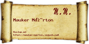 Mauker Márton névjegykártya